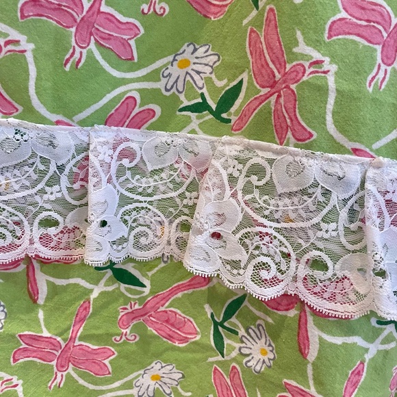 Dragonfly 100% cotton wide leg pants with patch, lace, & ruffle hem - Picture 2 of 4